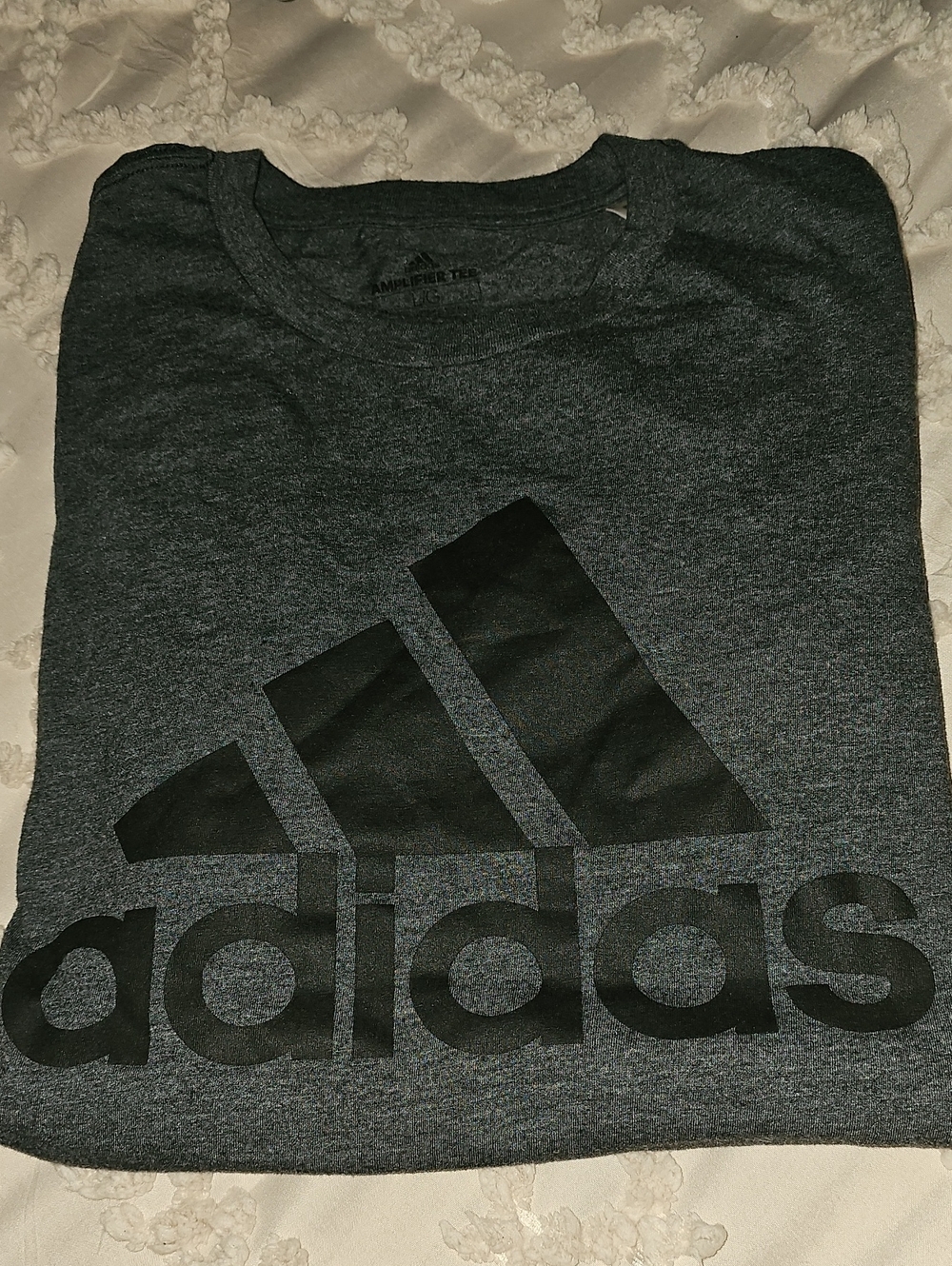 Mens Adidas Charcoal Heather Logo Tee